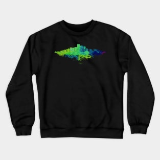 Phoenix City Skyline - Watercolor Green, blue Crewneck Sweatshirt